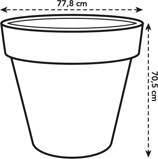 Elho pure round 80 - grote bloempot voor binnen buiten - gemaakt van gereycled plastic - ø 77.0 x h 70.0 cm - linen white