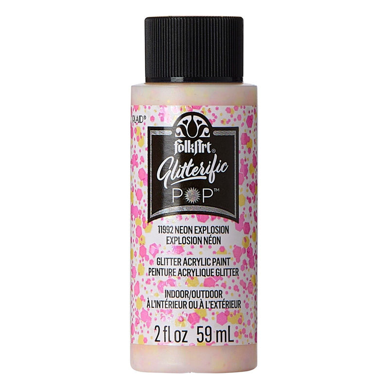 Load image into Gallery viewer, Folkart • glitterific pop acrylic paint neon explosion 59ml

