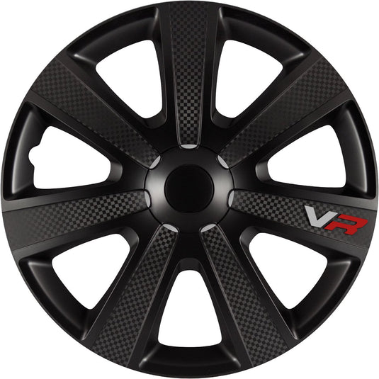 wieldoppen VR Carbon 14 inch ABS zwart set van 4