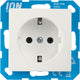 Ion industries stopcontact met randaarde - e1 alpin wit glanzend (10.302.014) - wandcontactdoos