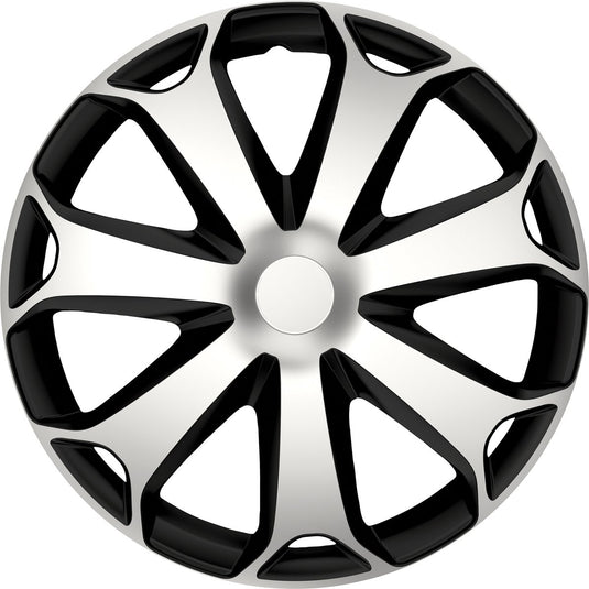 Gorecki carpoint wieldoppenset mega 14 inch zwart zilver 4 stuks
