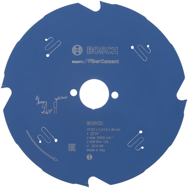 Bosch cirkelzaagblad fiber cement - 190 x 30 x 2,2 mm - t4 - 2608644125