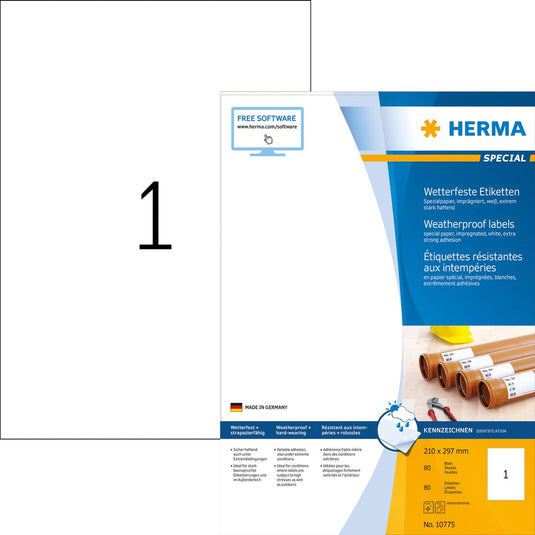 Herma 10775 printeretiket wit zelfklevend printerlabel
