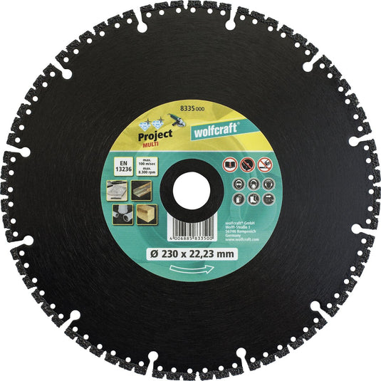 Wolfcraft - pro diamantdoorslijpschijf ø 230 mm - slijpschijf diamant voor haakse slijper - doorslijpschijf - 8335000