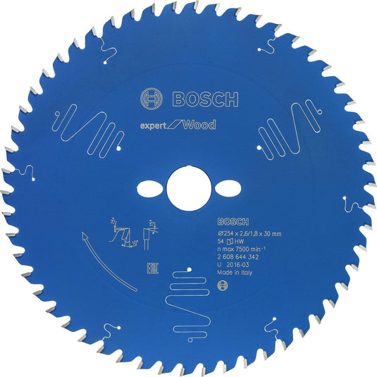 Bosch blad expert for wood 254x30x2.6 1.8x54 t