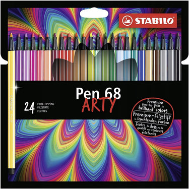 Stabilo pen 68 markers - 24 kleuren set in kartonnen doos