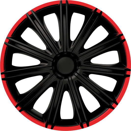 Carpoint wieldoppen nero 14 inch abs zwart rood set van 4