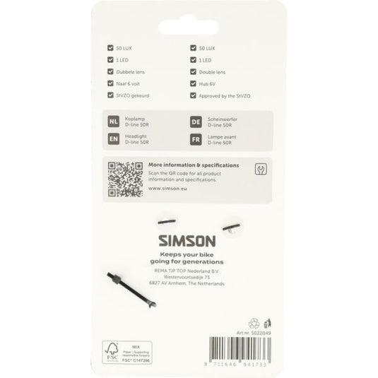 Simson koplamp aurora d-line 50r - dynamo