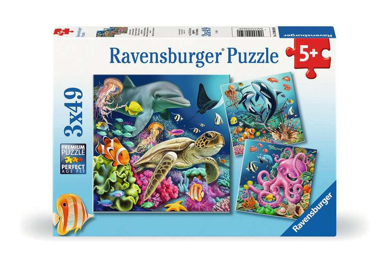 Load image into Gallery viewer, Ravensburger puzzel underwater 3x49 stukjes
