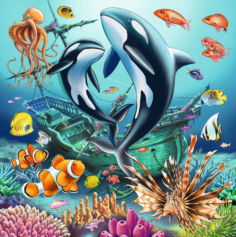 Load image into Gallery viewer, Ravensburger puzzel underwater 3x49 stukjes
