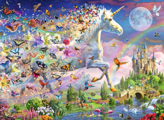 Ravensburger puzzel fantasy unicorn star line - legpuzzel - 200 stukjes