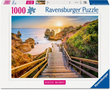 Ravensburger - houten trap naar praia do camillo - legpuzzel - 1000 stukjes