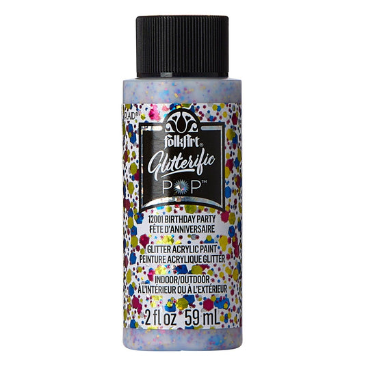 Folkart • glitterific pop acrylic paint birthday party 59ml
