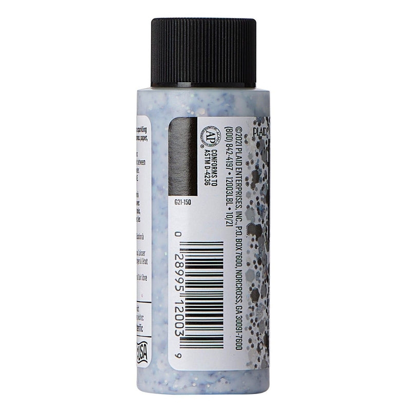 Load image into Gallery viewer, Folkart • glitterific pop acrylic paint silver lining 59ml
