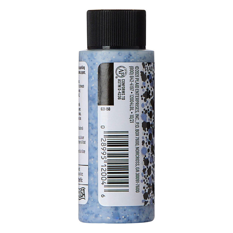 Load image into Gallery viewer, Folkart • glitterific pop acrylic paint black ice 59ml
