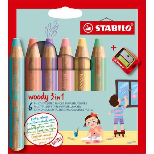 Load image into Gallery viewer, Stabilo woody 3 in 1 - multitalent potlood - set 6 st.
