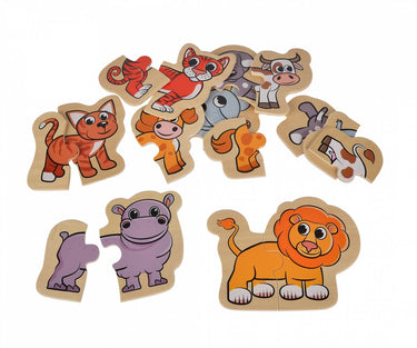 Eichhorn houten dierenpuzzel - educatief speelgoed fsc hout 16 stukjes.
