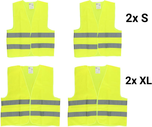 Carpoint veiligheidsvest combi set - 2x small - 2x extra large - voordeelverpakking