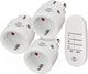 Brennenstuhl comfort-line draadloze schakelaarset mini 3+1, 3 mini draadloze schakelaars (voor binnenshuis, met afstandsbediening en hogere contactbescherming) wit