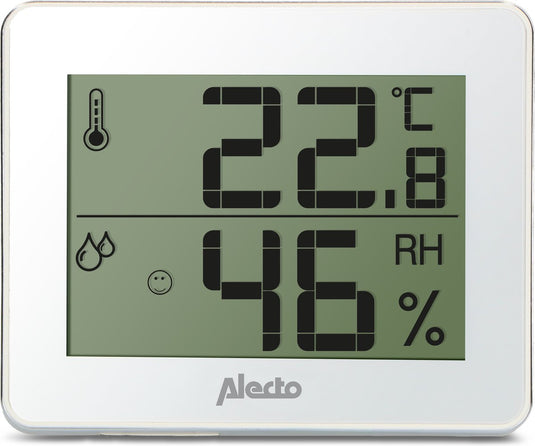 Alecto ws-55 - thermometer hygrometer voor binnen - wit