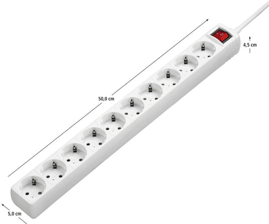 Hama stekkerdoos met schakelaar - 10-voudig - 3m kabel - wit