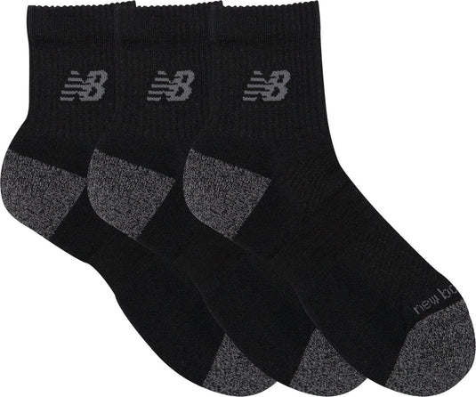 New balance active qtr socks 3 pack unisex sportsokken - black
