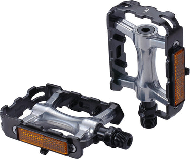 Bbb cycling classicride 2.0 fietspedalen stadsfiets, mtb e-bike pedaal - universeel - duurzame platformpedalen met reflectors - zwart - bpd-17b