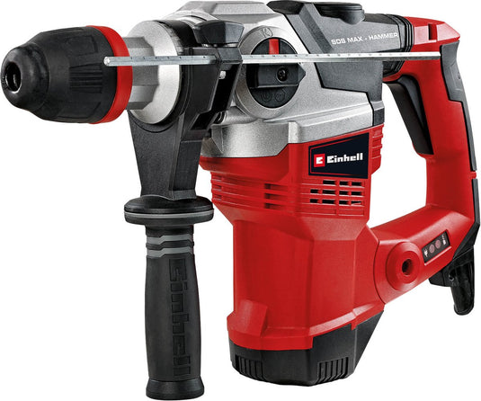 Einhell elektrische boorhamer te-rh 38 3f - 1050 w - aantal slagen: 4.100 min - 9 j - sds-max - 3 functies: hamerboren, beitelen met en zonder beitelfixatie - incl. transport- opbergkoffer