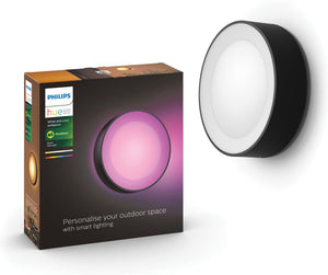 Philips hue outdoor daylo wandlamp white and color ambiance gëintegreerd led zwart 15w ip44