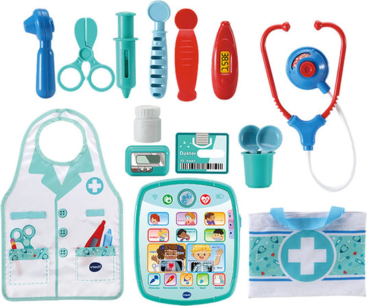 Vtech verzorg leer speelgoeddoktersset - educatief speelgoed - inclusief 15 accessoires - met gezongen liedjes