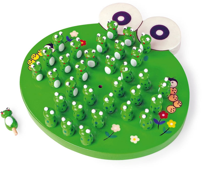 Load image into Gallery viewer, Small foot - houten spel solitaire kikker

