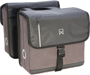 Willex - dubbele canvas bisonyl tas - 40 liter - universele bevestiging - zwart grijs
