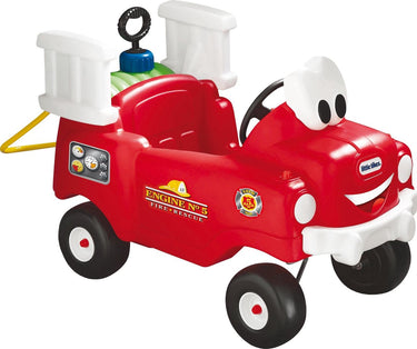 Little tikes cozy coupe brandweerwagen met waterspuit loopauto - rood