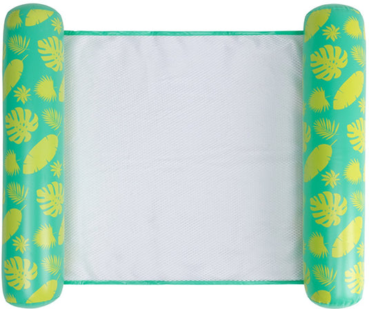 Swim essentials - waterhangmat - 117 cm - groen - plantenprint - suntanner