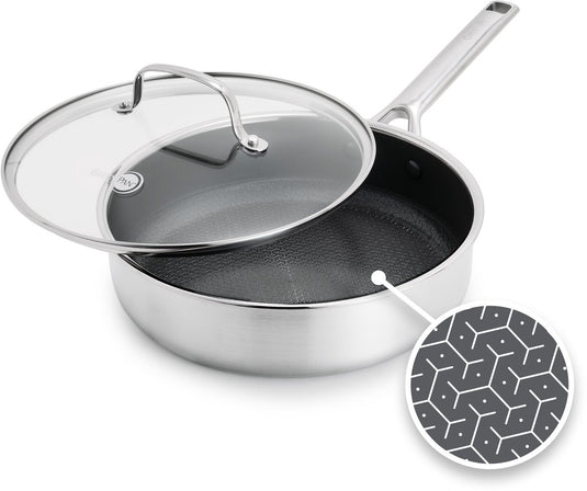 Greenpan apex hapjespan -24cm - honinggraat - keramisch - pfas-vrij - inductie hapjespan - ovenbestendig tot 220°c - vaatwasserbestendig - rvs handgrepen – roestvrijstaal