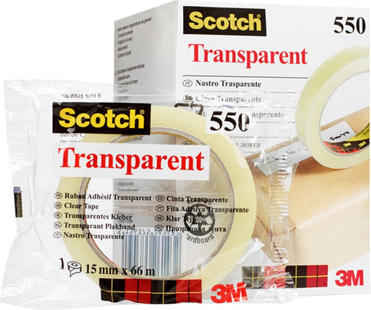 Scotch plakband 550 15mmx66m transparant | 10 stuks