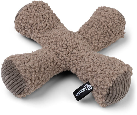 District 70 ziggy – zacht hondenspeelgoed met pieper en knispergeluid – taupe - ø30 cm