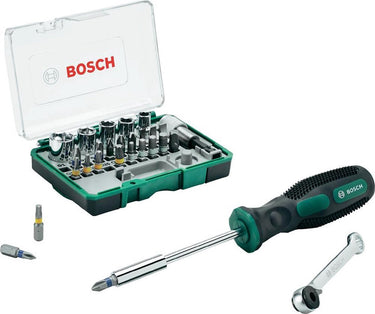 Bosch x-line bitset- en ratelset 27 delig + handschroevendraaier