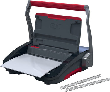 Gbc wirebind® wb15 handmatige inbindmachine - spiraal gebonden - 125 vel - zwart rood