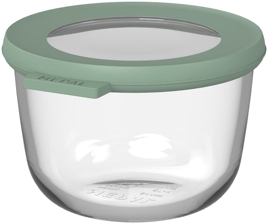 Mepal glazen vershouddoos rond cirqula - 500 ml - glazen vershoudbakjes - hittebestendig tot 550 °c. zonder deksel - meal prep bakjes - nordic sage