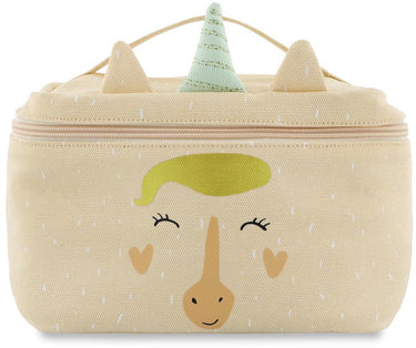 Trixie lunchtas - mrs. unicorn - koeltas voor kinderen - met naamlabel - thermische tas voor lunch - roze