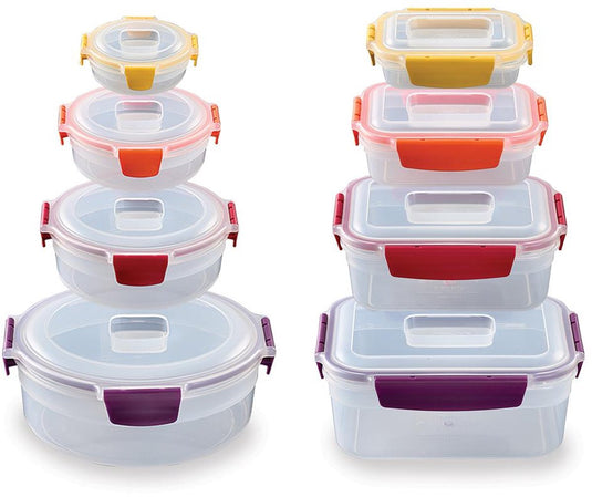 Joseph joseph nest lock 8-delige vershoudbakken set, rond vierkant