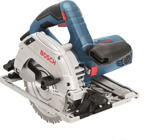 Bosch cirkelzaagmachine gks 55+ gce (hm-zaagblad 165 mm ø, vacuumadapter, verstekliniaal)