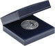Safe blauw munten doosje geschikt voor één munt, penning of medaille met een doorsnede van max. 55 mm