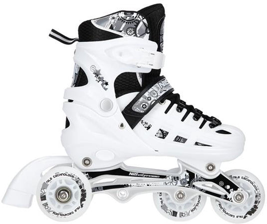 Nils extreme nh10905 - 4-in-1 led inline skates - verwisselbare hockeystaals - wit