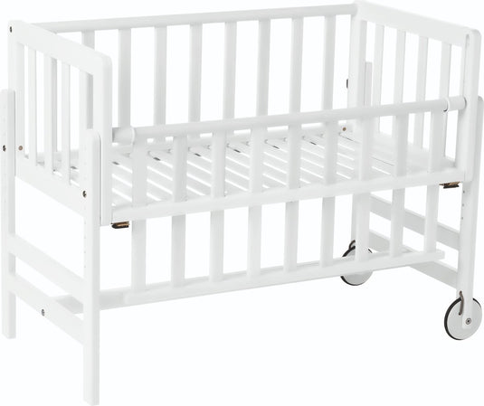 Geuther betty co-sleeper, aanschuifbed, wieg - met wielen - 45x90 cm - babybedje tot 9 kg - massief beukenhout - wit