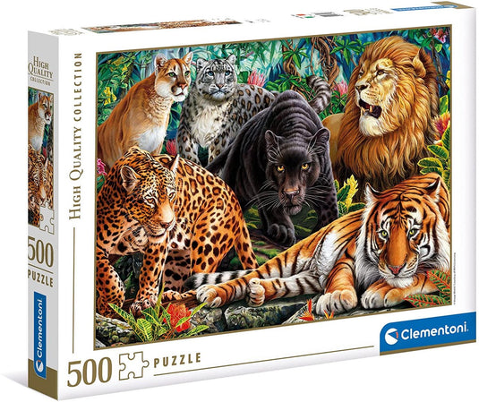 Clementoni puzzel wilde katachtigen, 500st.
