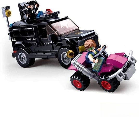 Sluban modelbricks swat gepantserd voertuig bouwspeelgoed kinderen vanaf 6 jaar – constructiespeelgoed modelbouw – bouwdoos met 293 bouwstenen en 3 minifiguren – m38-b0653