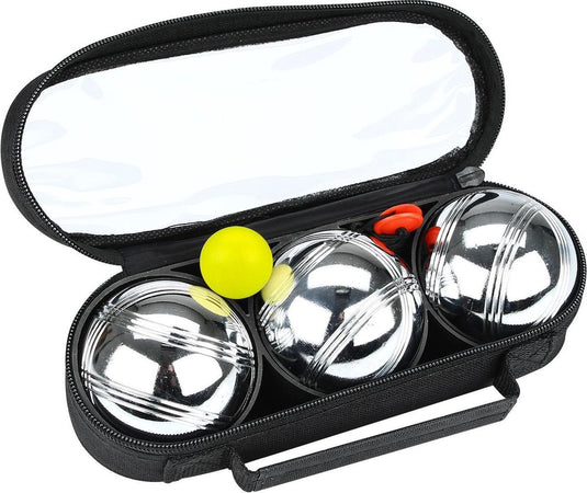 Get go jeu de boules set iii - 3 ballen - chroom zwart - staal