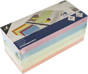 Kangaro scheidingsstroken - 240x105 - 2-rings - 500 stuks - assorti kleuren